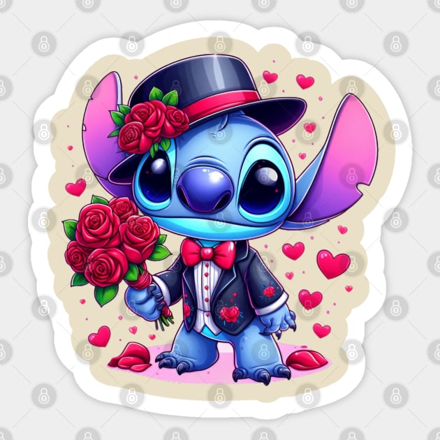 Valentines Day Stitch, Stitch Love Sticker by BukovskyART